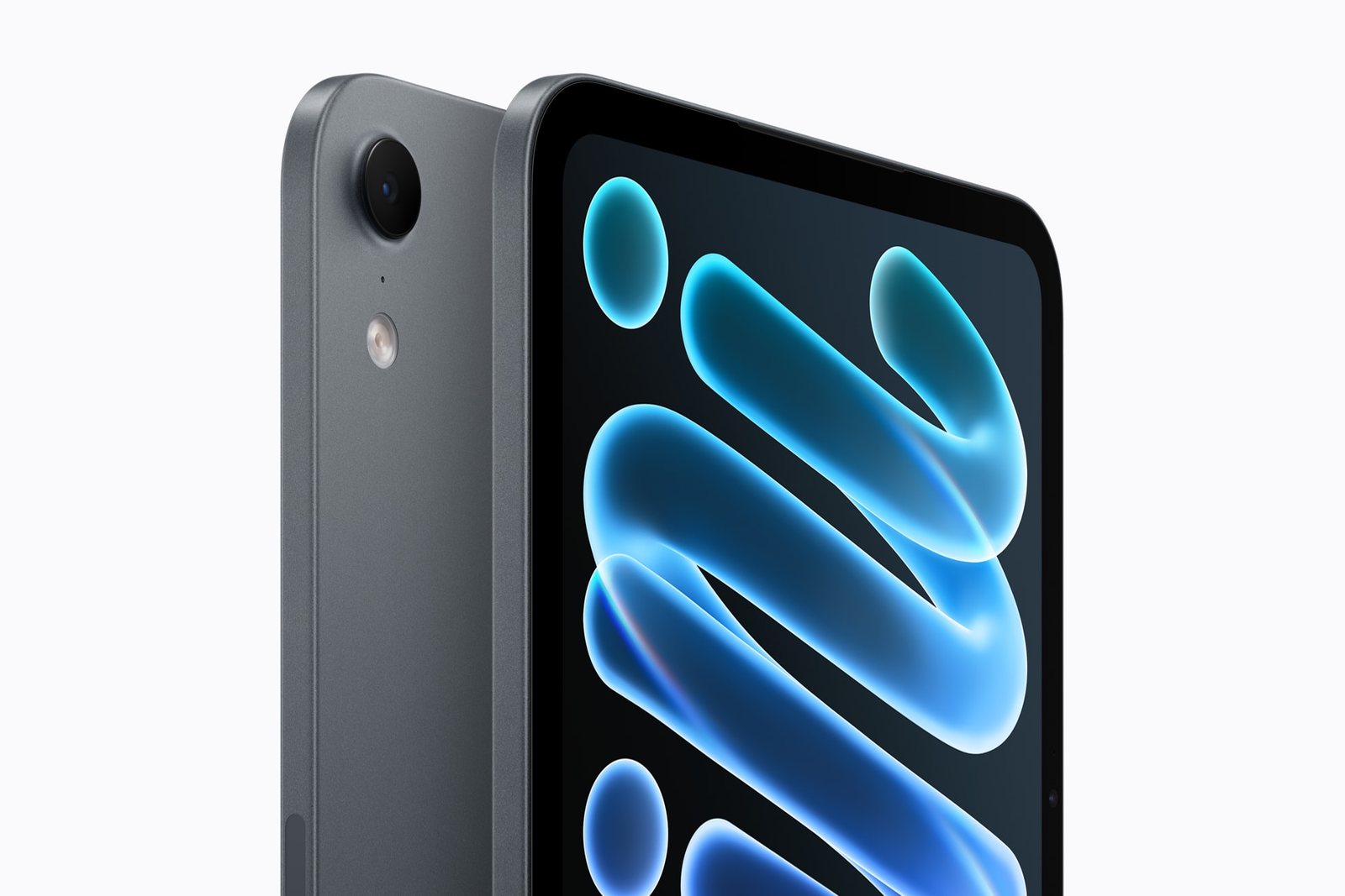 iPad mini mau Dem Xanh Tham nhin tu goc sau, cum camera don va den flash o goc tren