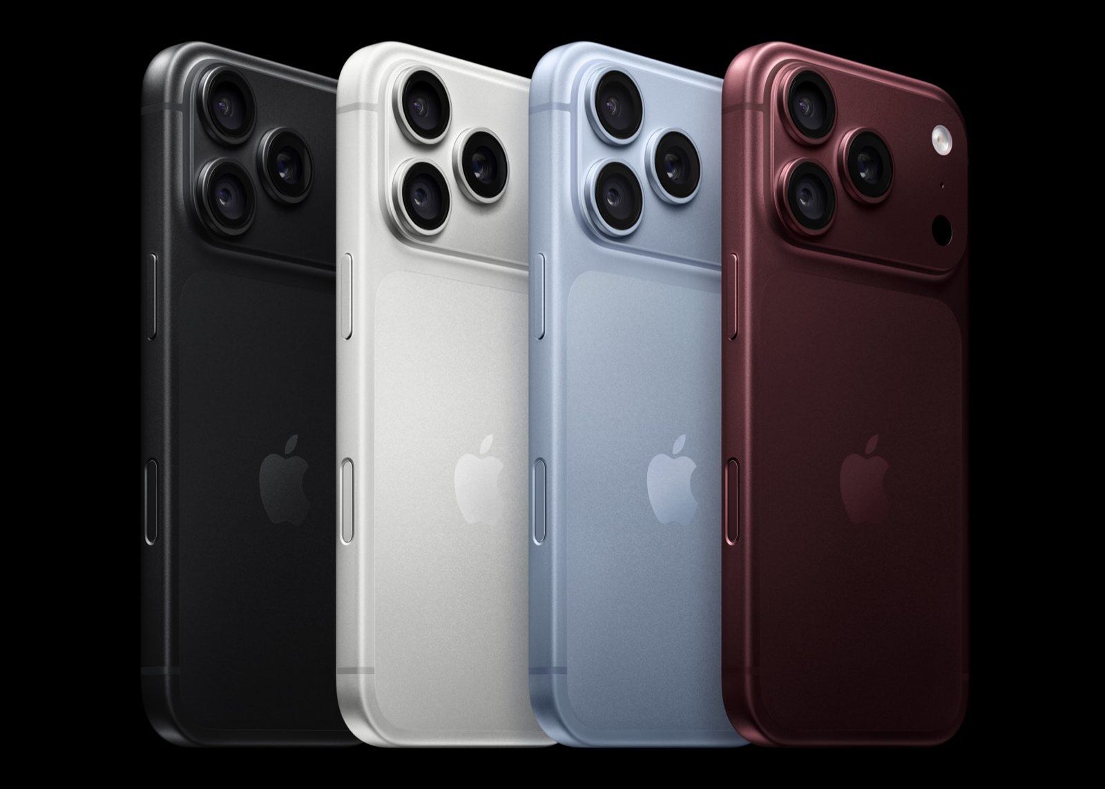 Bốn màu iPhone 18 Pro: Đen, Bạc, Băng Thanh và Đỏ Burgundy