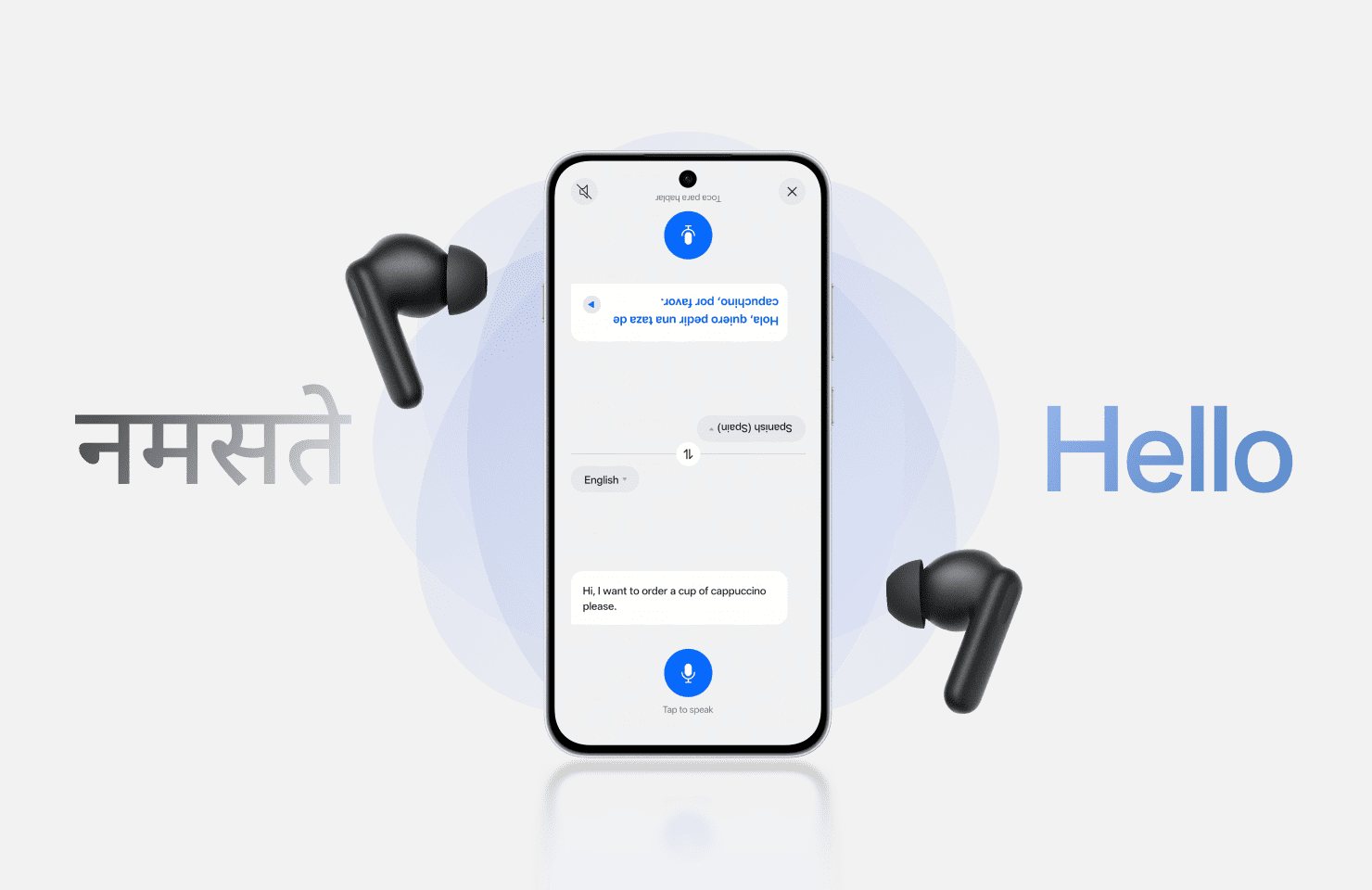 Tinh nang dich thuat AI cua OPPO Enco Buds3s hien tren man hinh dien thoai OPPO