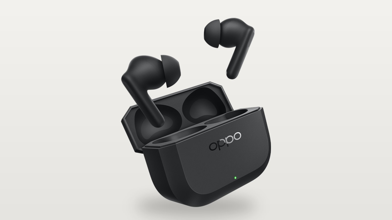 Tai nghe OPPO Enco Buds3s mau den voi hop sac mo, anh chinh thuc cua OPPO