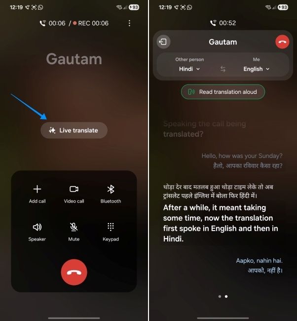 Galaxy AI Live Translate dịch thời gian thực trong cuộc gọi Samsung
