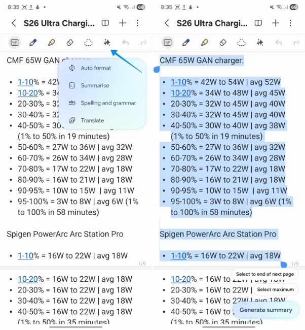 Galaxy AI Note Assist tóm tắt ghi chú tự động Samsung Galaxy S25