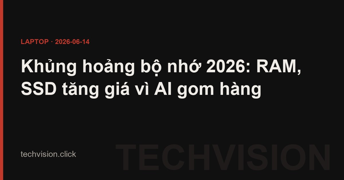 Khủng hoảng bộ nhớ 2026 khiến giá RAM và SSD tăng mạnh